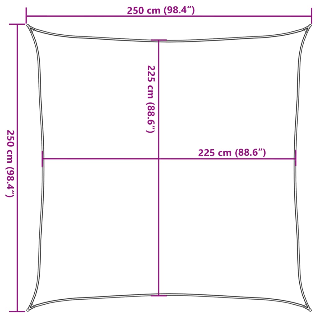 Para-sol estilo vela 160 g/m² 2,5x2,5 m PEAD antracite