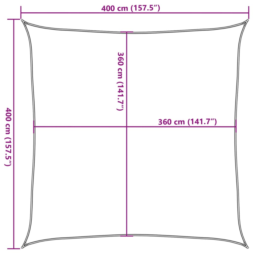 Para-sol estilo vela 160 g/m² 4x4 m PEAD antracite