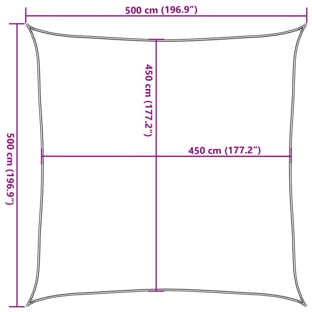 Para-sol estilo vela 160 g/m² 5x5 m PEAD antracite