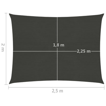 Para-sol estilo vela 160 g/m² 2x2,5 m PEAD antracite