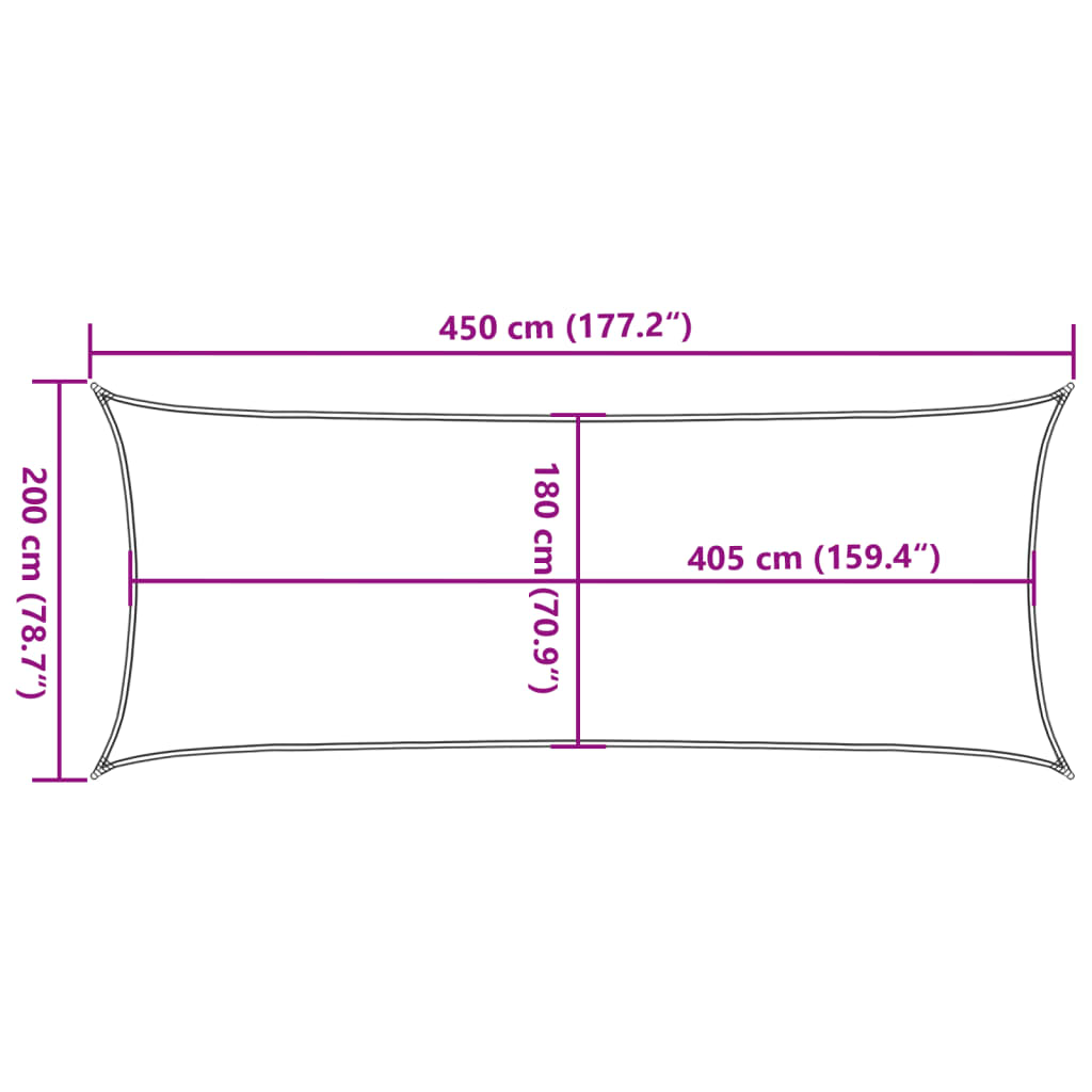 Para-sol estilo vela 160 g/m² 2x4,5 m PEAD antracite