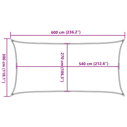 Para-sol estilo vela 160 g/m² 3x6 m PEAD antracite