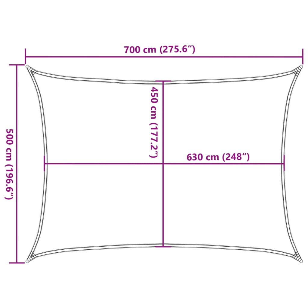 Para-sol estilo vela 160 g/m² 5x7 m PEAD antracite