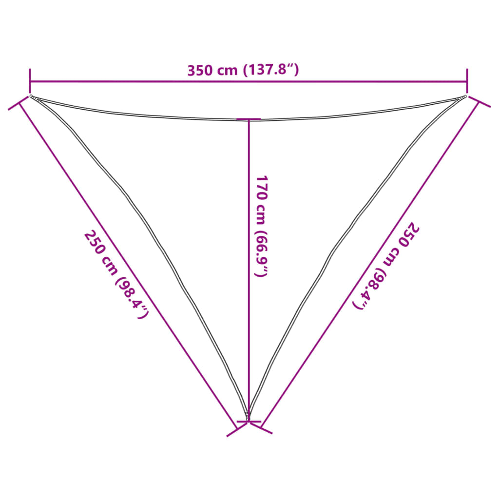 Para-sol estilo vela 160 g/m² 2,5x2,5x3,5 m PEAD antracite