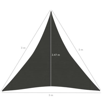 Para-sol estilo vela 160 g/m² 3x3x3 m PEAD antracite