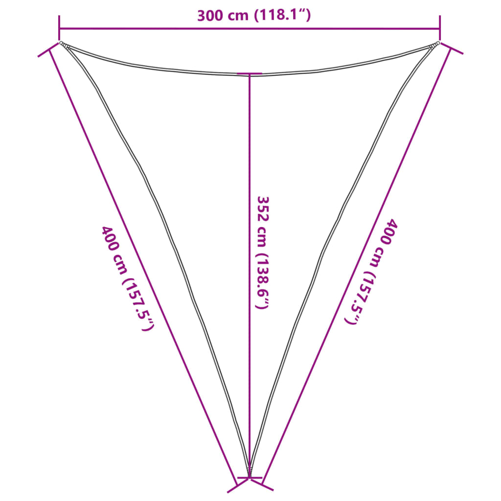 Para-sol estilo vela 160 g/m² 3x4x4 m PEAD antracite