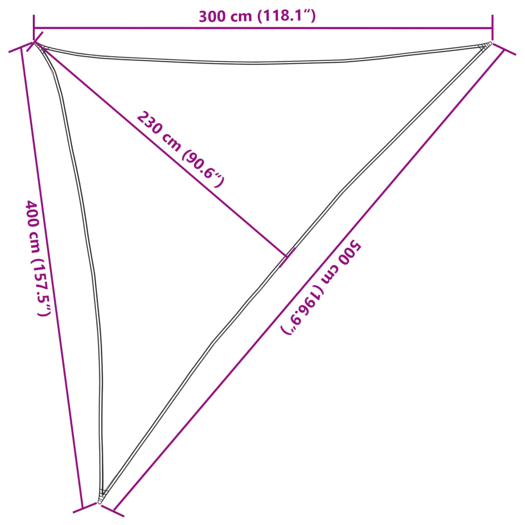 Para-sol estilo vela 160 g/m² 3x4x5 m PEAD antracite