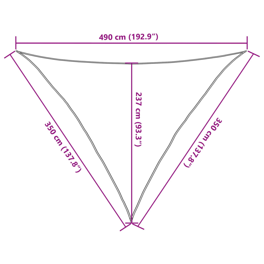 Para-sol estilo vela 160 g/m² 3,5x3,5x4,9 m PEAD antracite