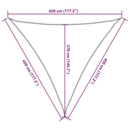 Para-sol estilo vela 160 g/m² 4,5x4,5x4,5 m PEAD antracite