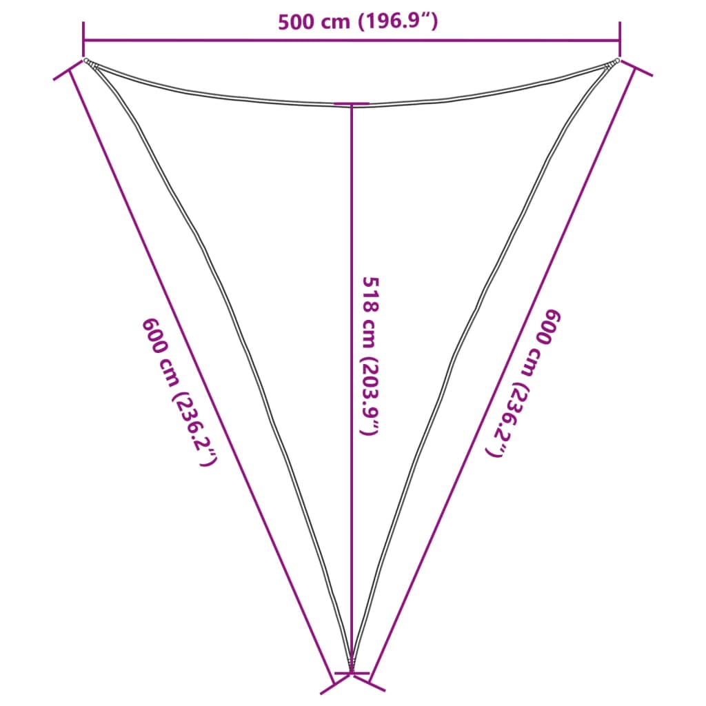 Para-sol estilo vela 160 g/m² 5x6x6 m PEAD antracite