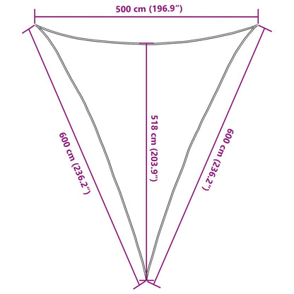 Para-sol estilo vela 160 g/m² 5x6x6 m PEAD antracite