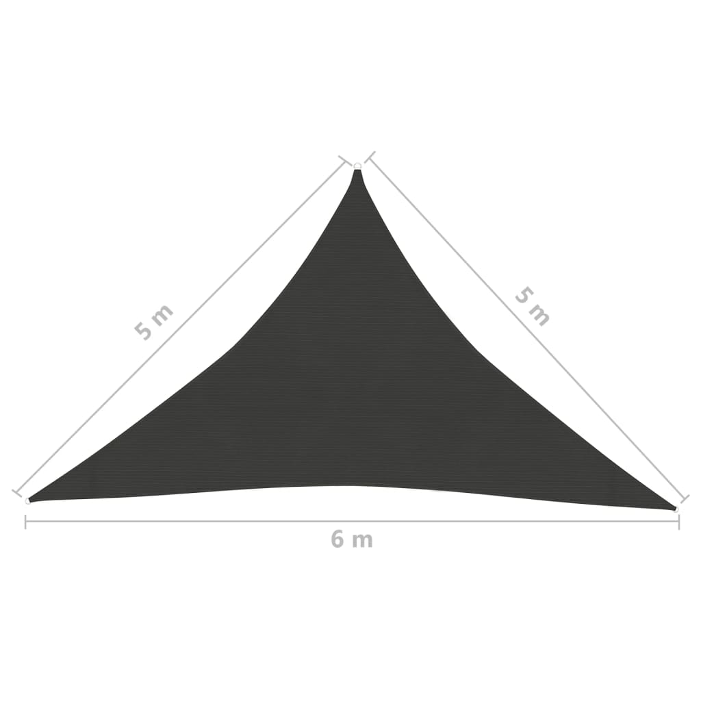 Para-sol estilo vela 160 g/m² 5x5x6 m PEAD antracite