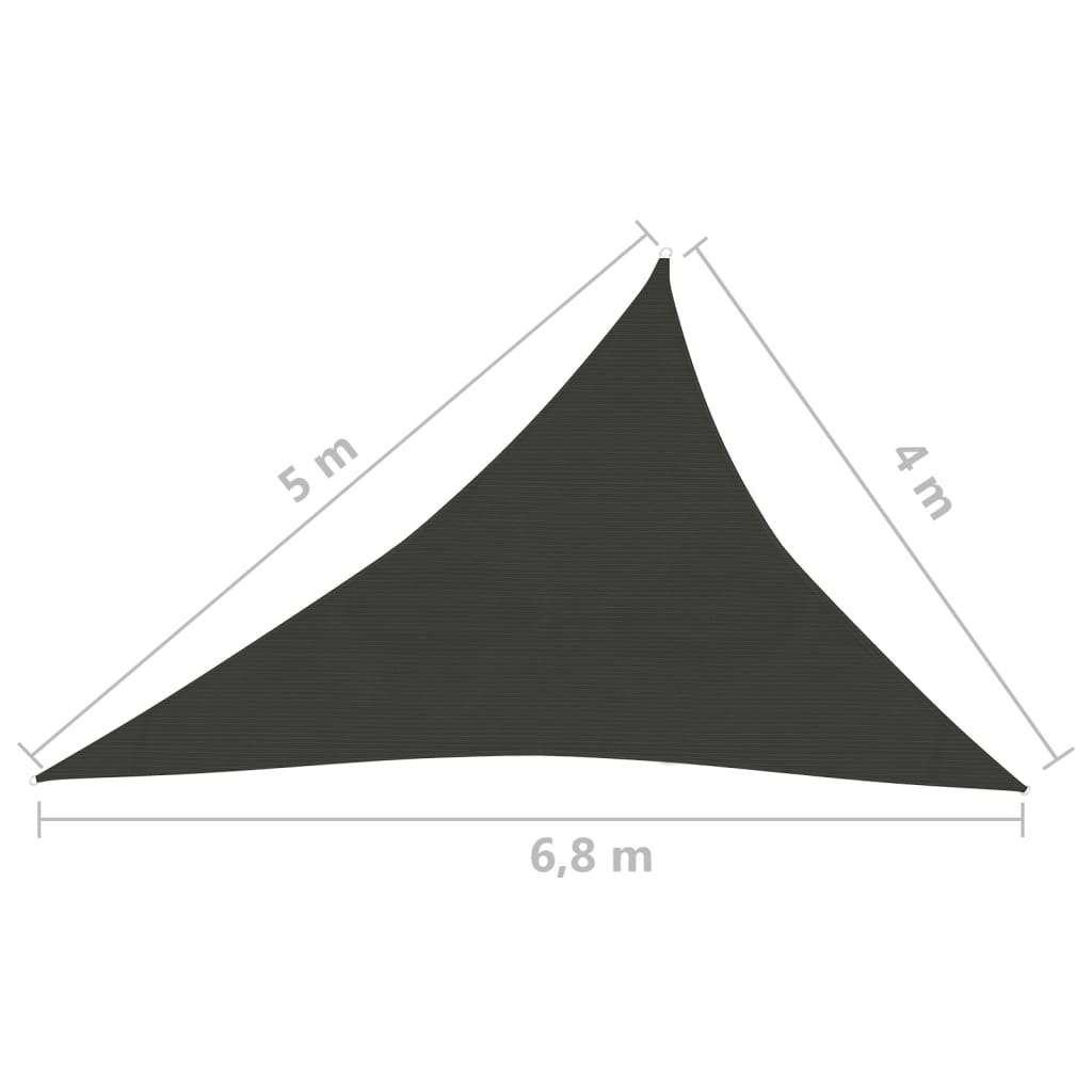 Para-sol estilo vela 160 g/m² 4x5x6,8 m PEAD antracite