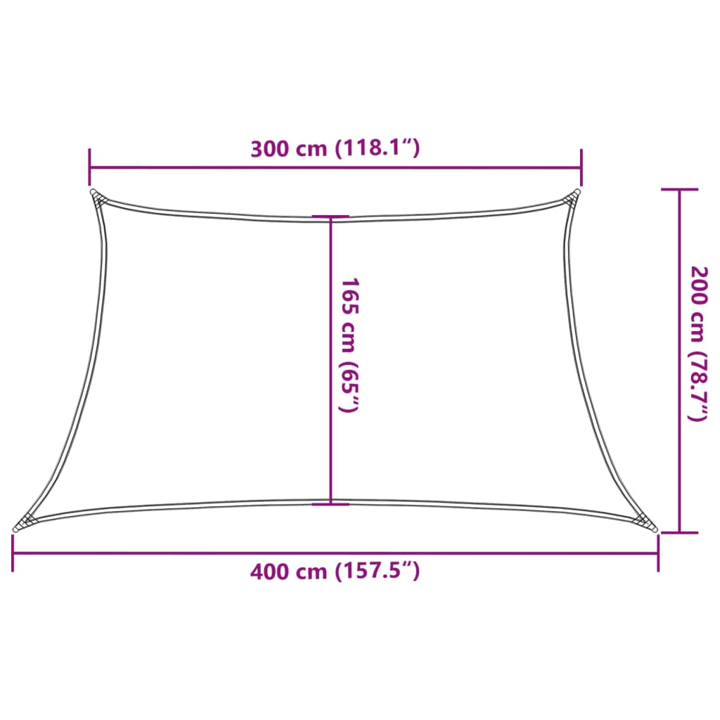 Para-sol estilo vela 160 g/m² 3/4x2 m PEAD antracite