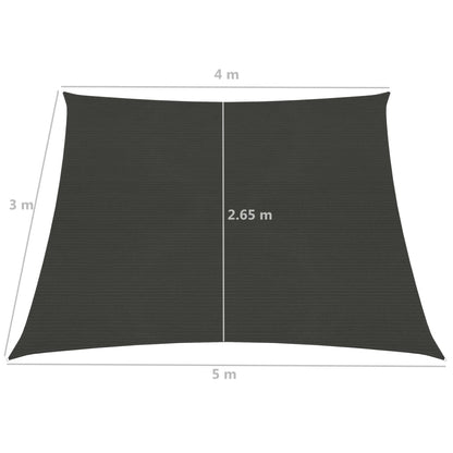 Sunshade Sail 160 g/m² Anthracite 4/5x3 m HDPE