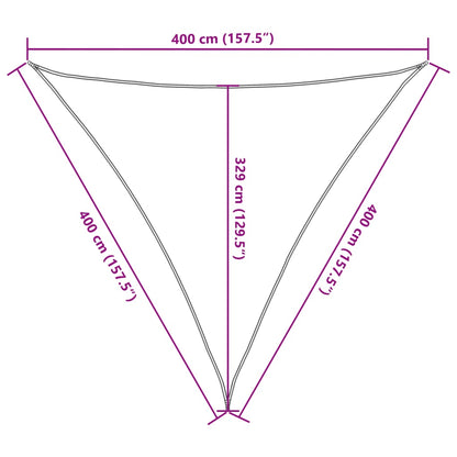 Para-sol estilo vela 160 g/m² 4x4x4 m PEAD bege