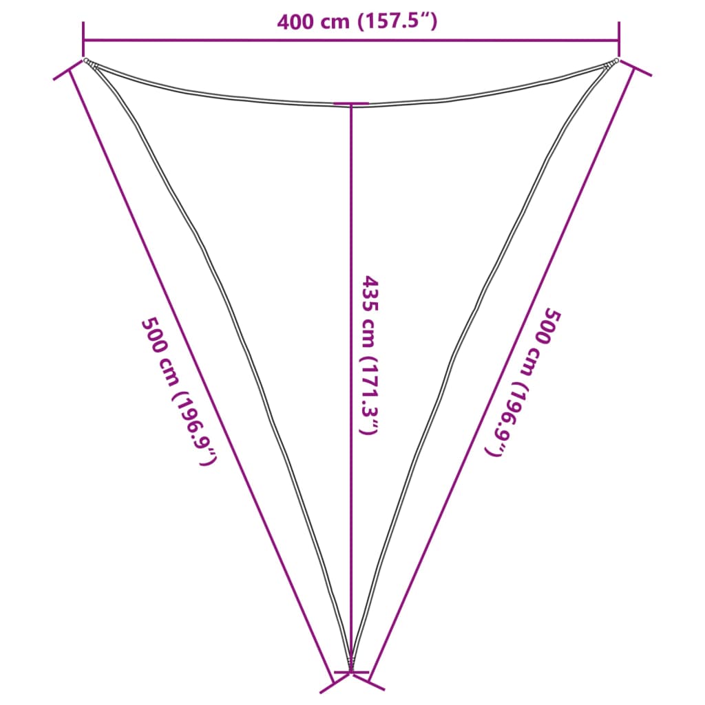 Para-sol estilo vela 160 g/m² 4x5x5 m PEAD bege