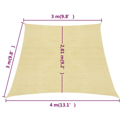 Para-sol estilo vela 160 g/m² 3/4x3 m PEAD bege