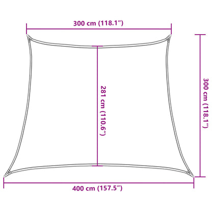 Para-sol estilo vela 160 g/m² 3/4x3 m PEAD bege