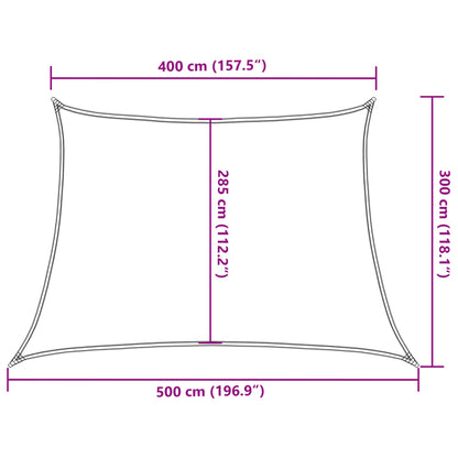 Para-sol estilo vela 160 g/m² 4/5x3 m PEAD bege