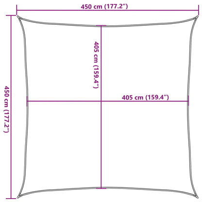 Para-sol estilo vela 160 g/m² 4,5x4,5 m PEAD cor creme