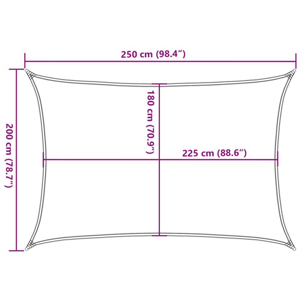 Para-sol estilo vela 160 g/m² 2x2,5 m PEAD cor creme