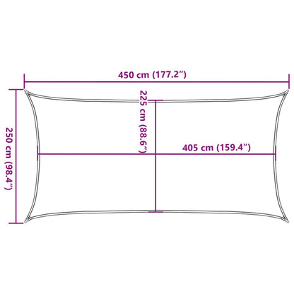 Para-sol estilo vela 160 g/m² 2,5x4,5 m PEAD cor creme