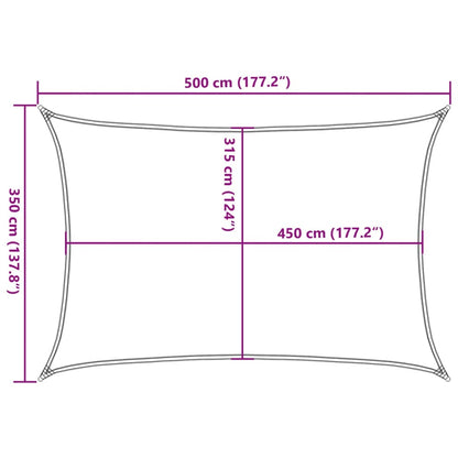 Para-sol estilo vela 160 g/m² 3,5x5 m PEAD cor creme