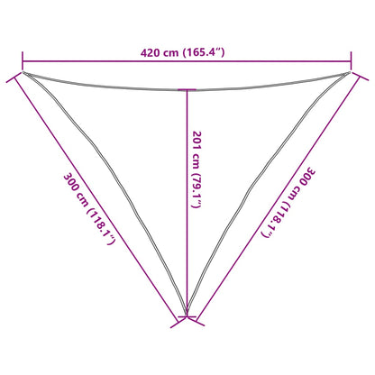 Para-sol estilo vela 160 g/m² 3x3x4,2 m PEAD cor creme