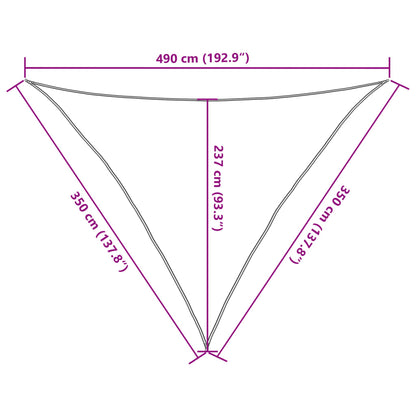 Para-sol estilo vela 160 g/m² 3,5x3,5x4,9 m PEAD creme