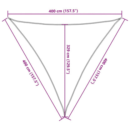 Para-sol estilo vela 160 g/m² 4x4x4 m PEAD creme