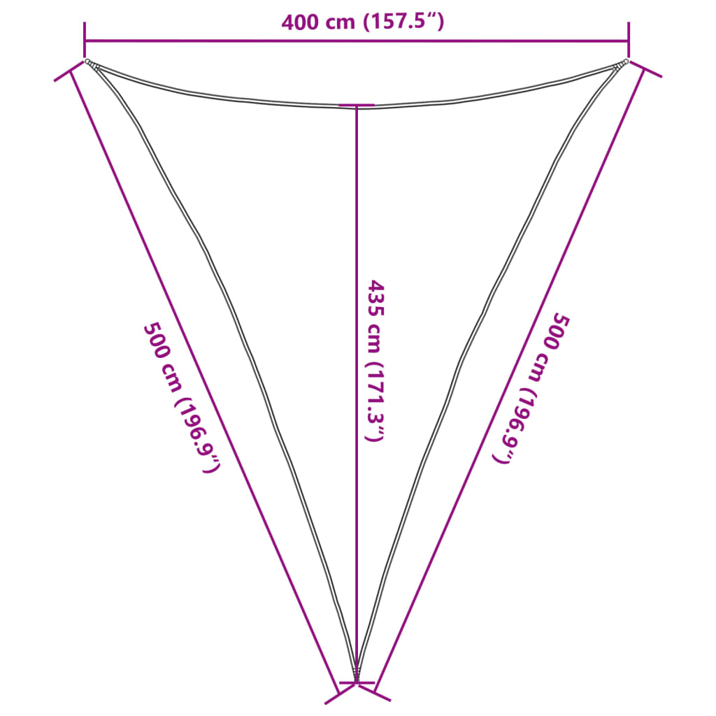 Para-sol estilo vela 160 g/m² 4x5x5 m PEAD creme