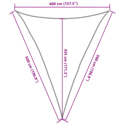 Para-sol estilo vela 160 g/m² 4x5x5 m PEAD creme