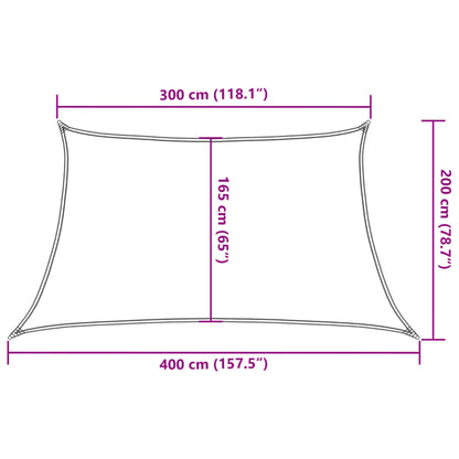 Para-sol estilo vela 160 g/m² 3/4x2 m PEAD cor creme