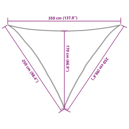 Para-sol estilo vela 160 g/m² 2,5x2,5x3,5 m PEAD branco