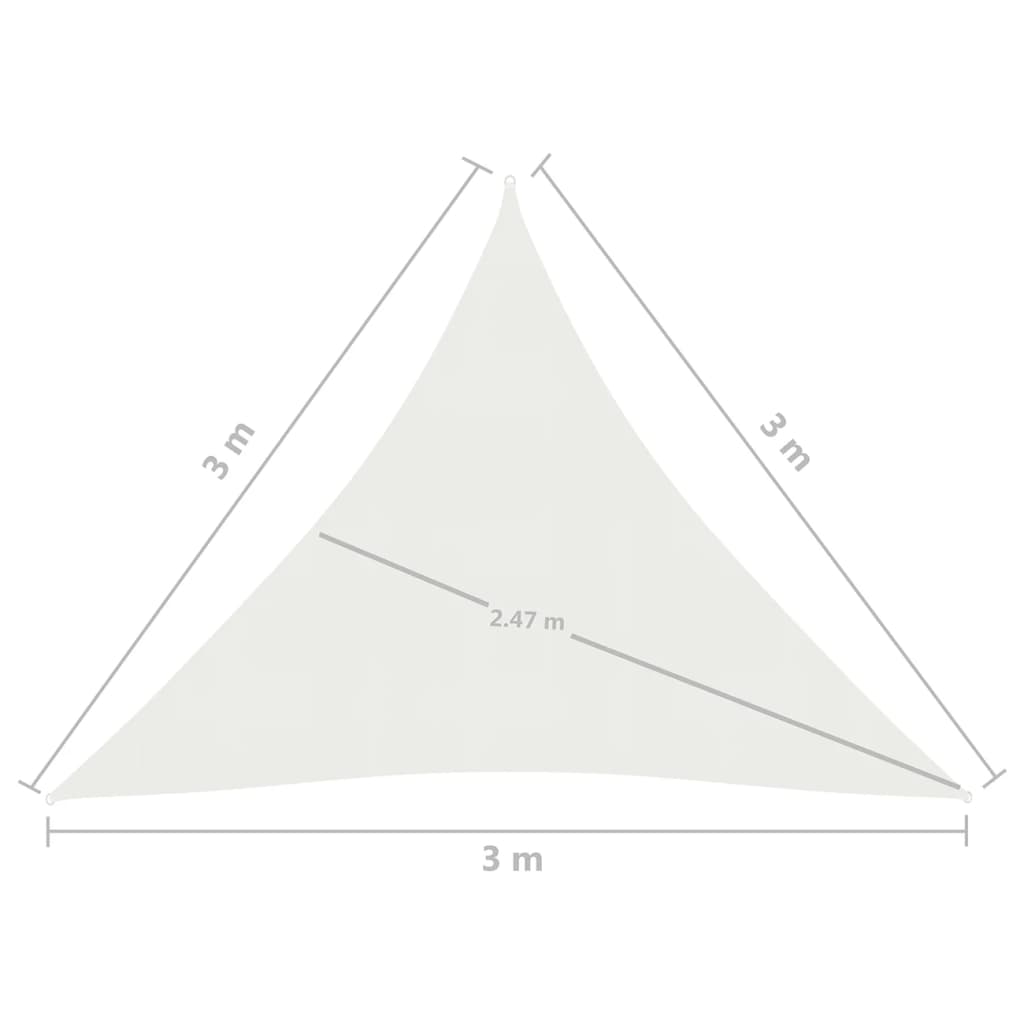 Para-sol estilo vela 160 g/m² 3x3x3 m PEAD branco