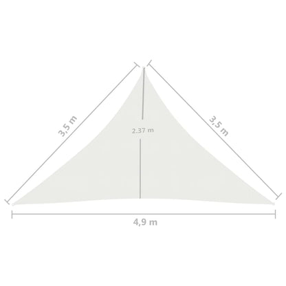 Para-sol estilo vela 160 g/m² 3,5x3,5x4,9 m PEAD branco