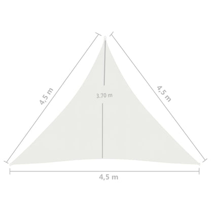 Para-sol estilo vela 160 g/m² 4,5x4,5x4,5 m PEAD branco