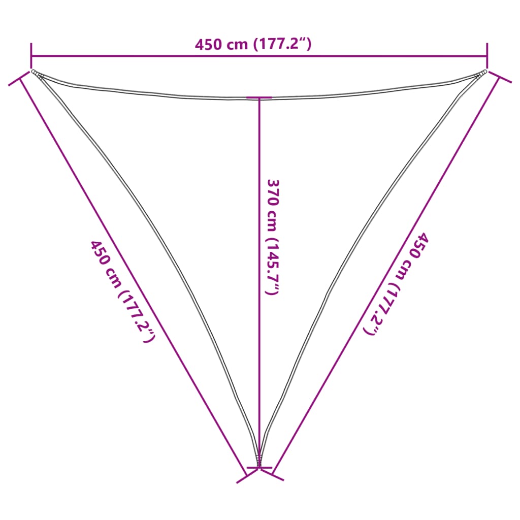 Para-sol estilo vela 160 g/m² 4,5x4,5x4,5 m PEAD branco