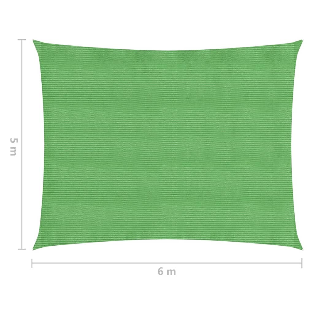 Para-sol estilo vela 160 g/m² 5x6 m PEAD verde-claro