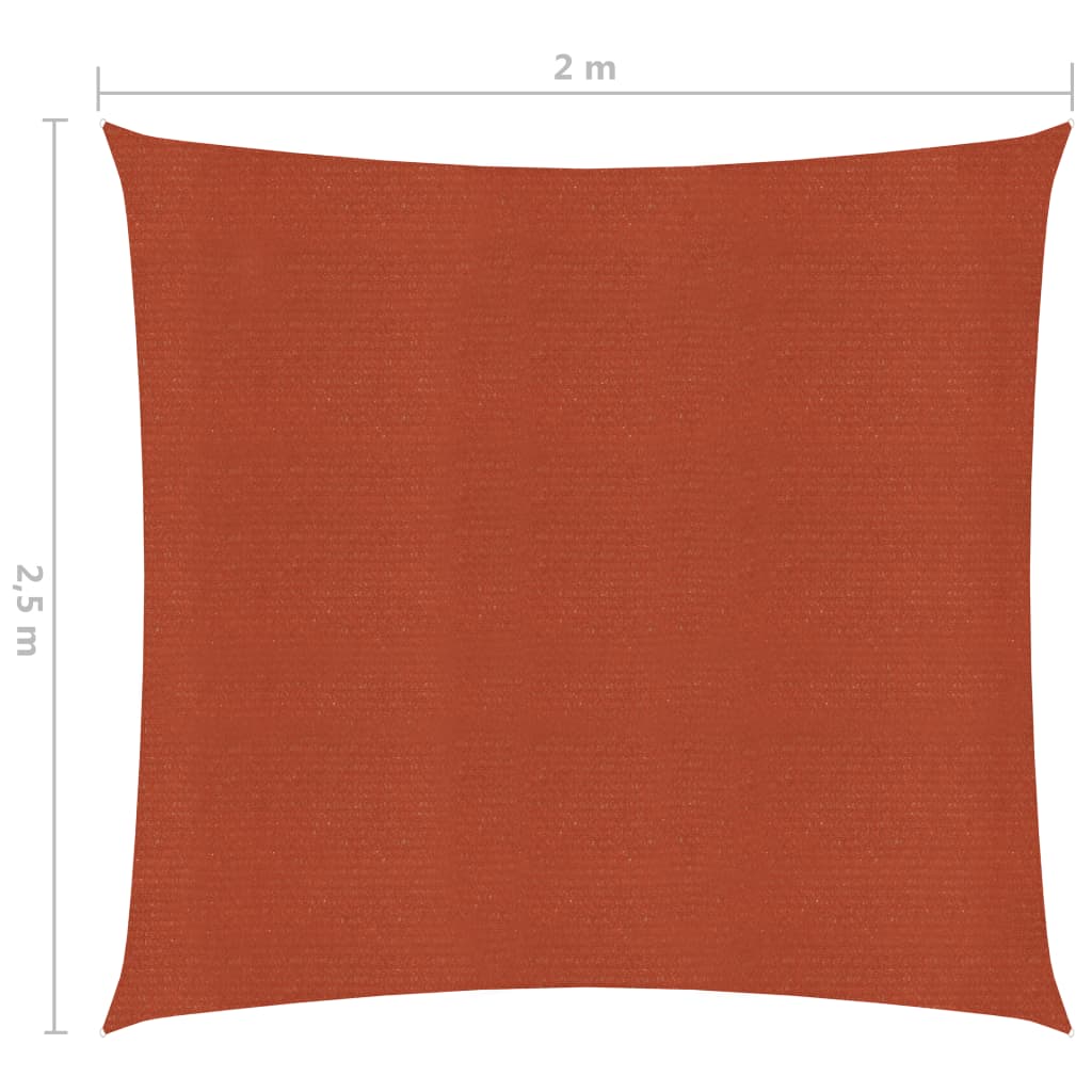 Para-sol estilo vela 160 g/m² 2x2,5 m PEAD terracota