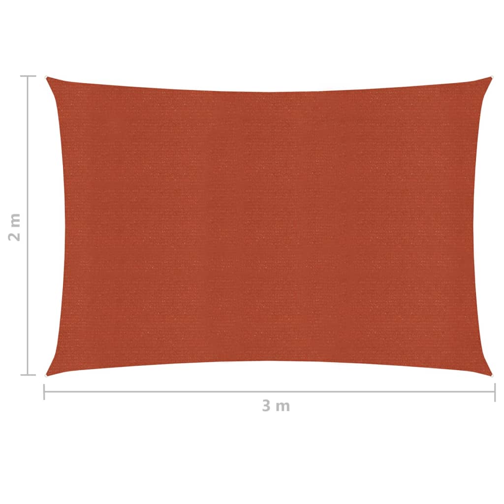 Para-sol estilo vela 160 g/m² 2x3 m PEAD terracota