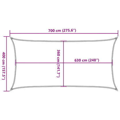 Para-sol estilo vela 160 g/m² 4x7 m PEAD terracota