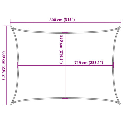 Para-sol estilo vela 160 g/m² 6x8 m PEAD terracota