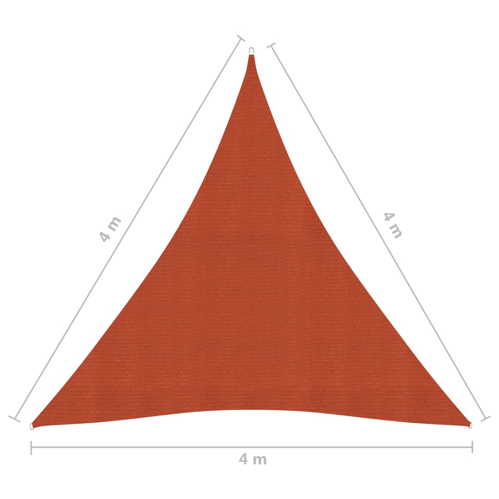 Para-sol estilo vela 160 g/m² 4x4x4 m PEAD terracota