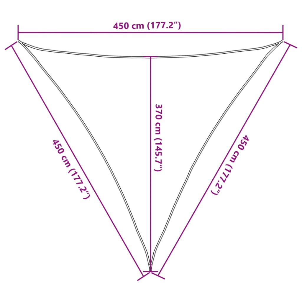 Para-sol estilo vela 160 g/m² 4,5x4,5x4,5 m PEAD terracota