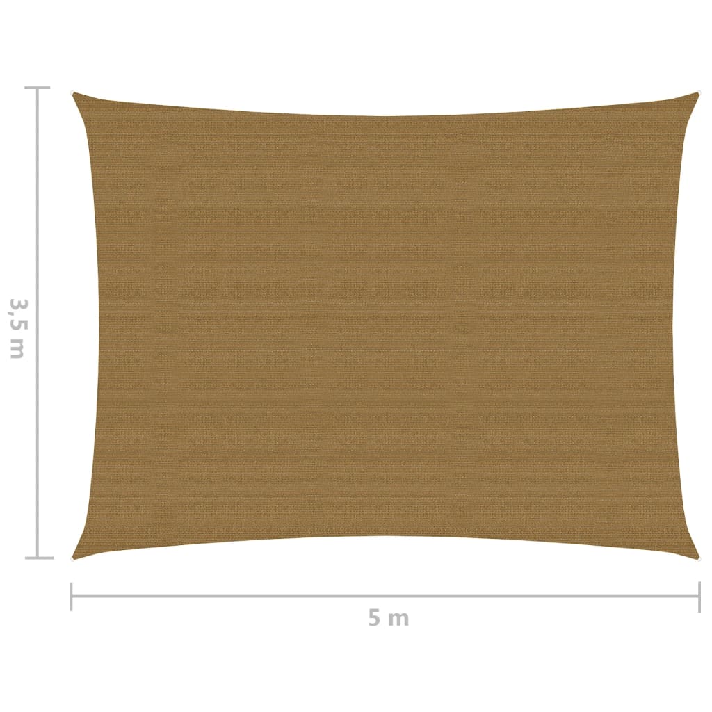 Para-sol estilo vela 160 g/m² 3,5x5 m PEAD cinza-acastanhado