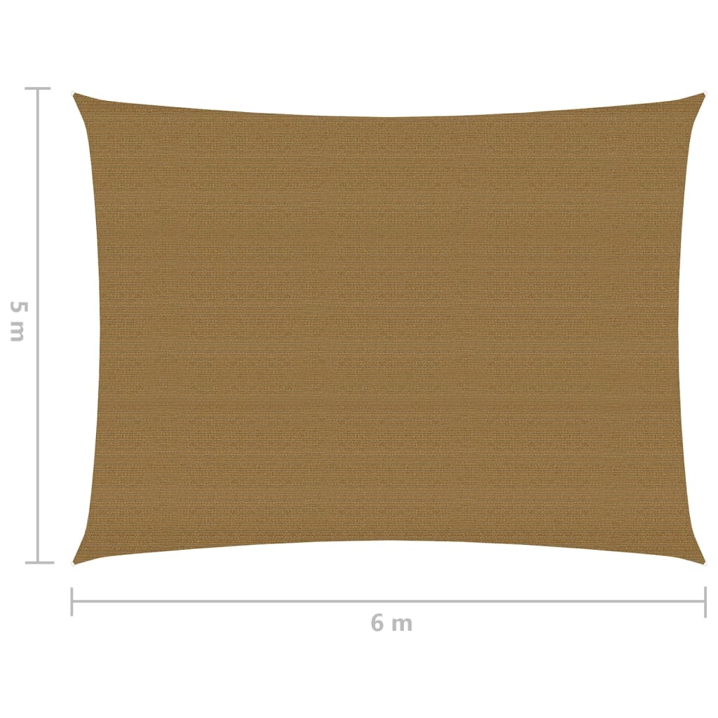 Para-sol estilo vela 160 g/m² 5x6 m PEAD cinza-acastanhado