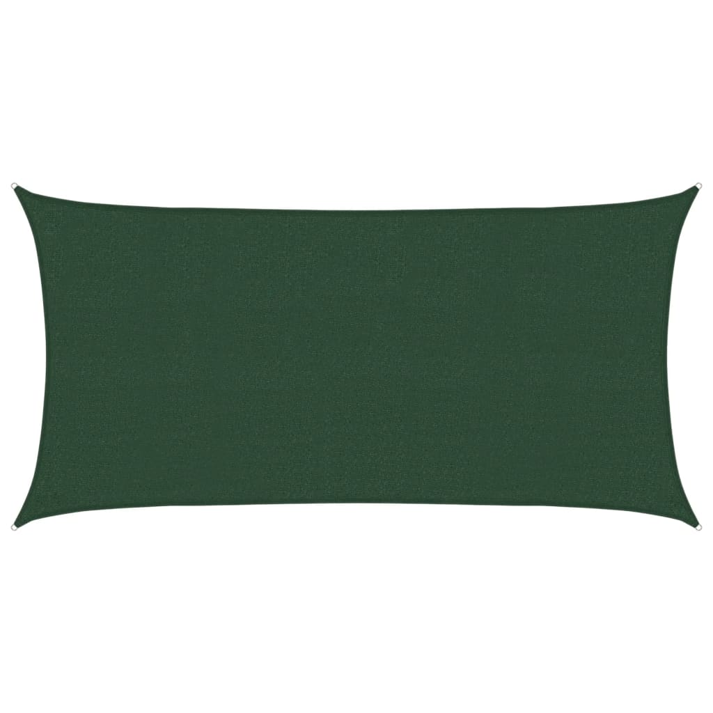 Para-sol estilo vela 160 g/m² 2,5x5 m PEAD verde-escuro