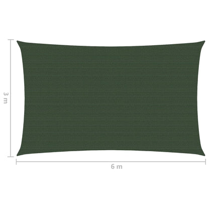 Para-sol estilo vela 160 g/m² 3x6 m PEAD verde-escuro